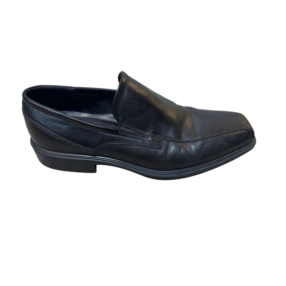 ECCO New Jersey Men's Black Full Grain Leather Square Toe Slip On Shoes Size 41